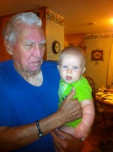 John Wyckoff with great-grandbaby Makayla.