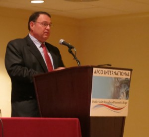 Lawrence Strickling speaking at the APCO International Broadband Summit. Photo Keri Losavio